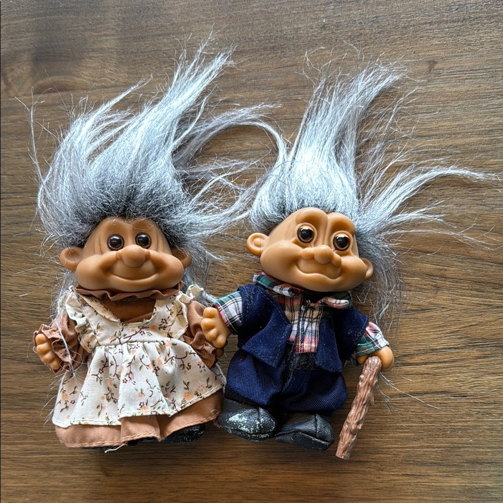 Vintage Troll Dolls with Gray Hair